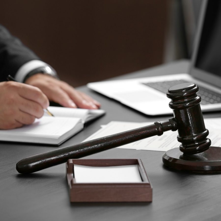 Judge,Gavel,On,Table,,Closeup